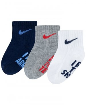 Хлопковые носки Verbiage Gripper для маленьких мальчиков и девочек, 3 шт. , синий Nike
