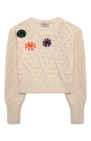 Укороченный пуловер Moncler. Цвет: кремовый