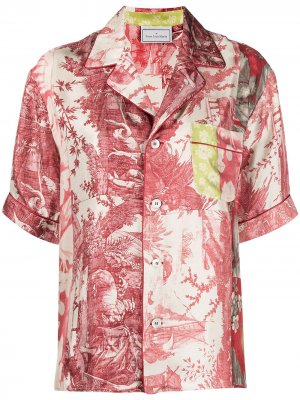 Пижамная рубашка с цветочным принтом Pierre-Louis Mascia. Цвет: красный