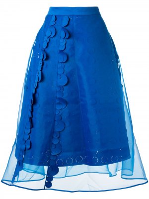 Расклешенная юбка с прозрачной вставкой Paskal. Цвет: синий