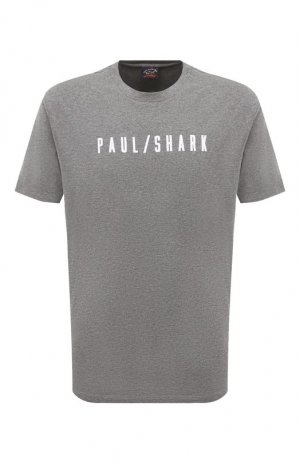 Хлопковая футболка Paul&Shark. Цвет: серый