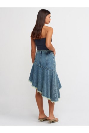 Асимметричная джинсовая юбка Tint Wash, оттенок , синий Dilvin