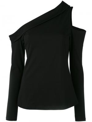Блузка на одно плечо с длинными рукавами Robert Rodriguez. Цвет: чёрный