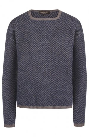 Кашемировый пуловер прямого кроя Loro Piana. Цвет: синий