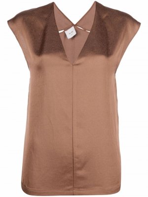Stitch-detail blouse Alysi. Цвет: коричневый