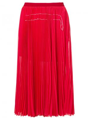 Плиссированная юбка миди Aviù. Цвет: красный