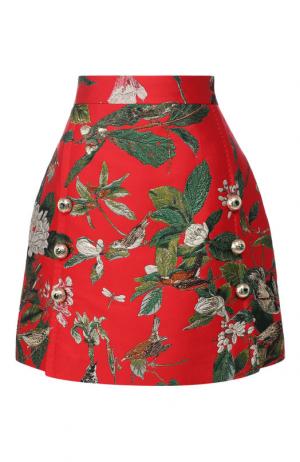 Мини-юбка с вышитым принтом Dolce & Gabbana. Цвет: разноцветный