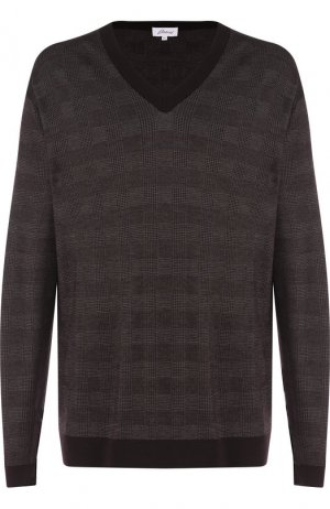 Кашемировый пуловер в клетку Brioni. Цвет: коричневый