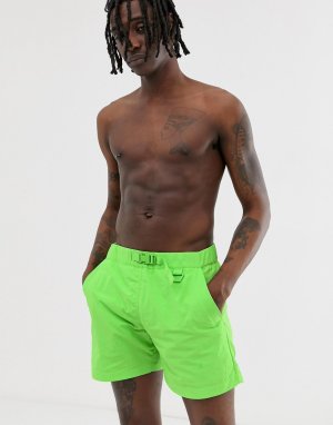 Зеленые пляжные шорты PANTONE-Зеленый Bershka