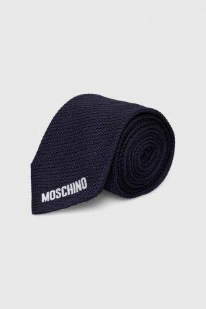 Шелковый галстук , темно-синий Moschino