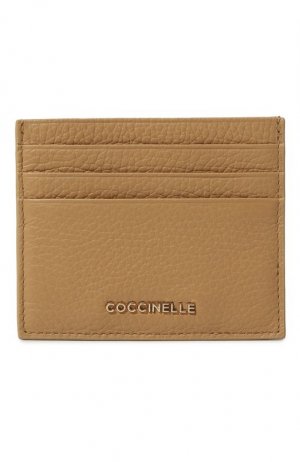 Кожаный футляр для кредитных карт Coccinelle. Цвет: бежевый