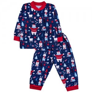Пижама детская, для мальчика, размер 110-116 Юлала. Цвет: синий