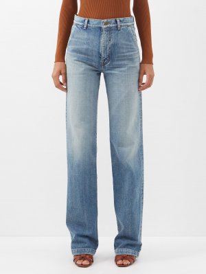 Расклешенные джинсы jane с высокой посадкой , синий Saint Laurent