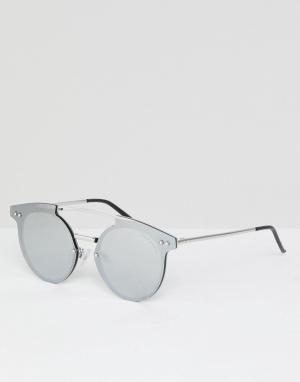 Зеркальные солнцезащитные очки Cheap Monday. Цвет: серебряный