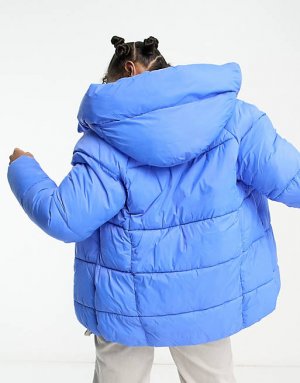 Ярко-синяя утепленная куртка с капюшоном Only Tall