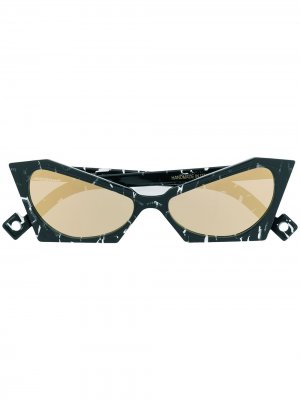 Солнцезащитные очки в стиле ретро Pawaka. Цвет: черный