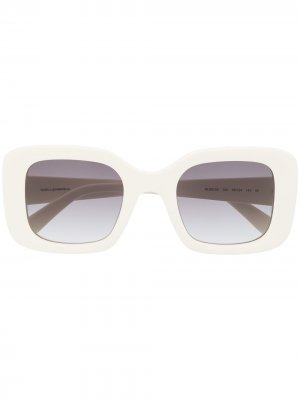 Солнцезащитные очки в прямоугольной оправе 90-х годов Karl Lagerfeld. Цвет: белый