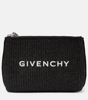 Клатч из рафии с логотипом , черный Givenchy