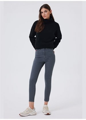 Узкие суперузкие темно-серые женские джинсовые брюки с высокой талией Lee Cooper