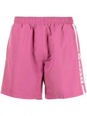 Плавки-шорты с логотипом BOSS. Цвет: розовый