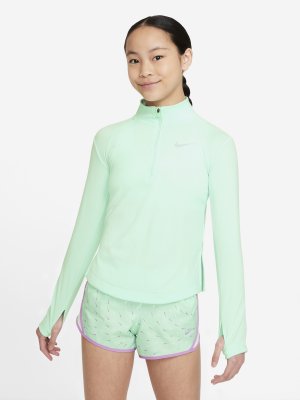 Олимпийка для девочек Dri-FIT, Зеленый, размер 146-156 Nike. Цвет: зеленый