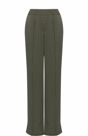 Шелковые брюки прямого кроя с эластичным поясом Alexander Terekhov. Цвет: зеленый