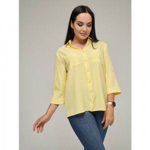 Блуза , размер 54, желтый DiSORELLE. Цвет: желтый/лимонный
