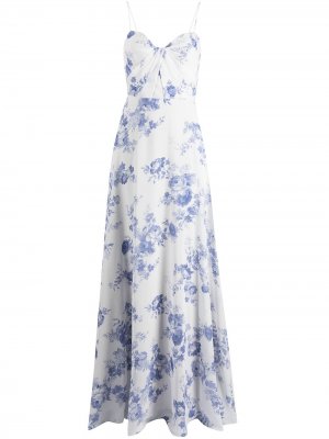 Вечернее платье макси с цветочным принтом Marchesa Notte Bridesmaids. Цвет: белый