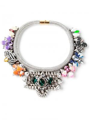 Массивное ожерелье с кристаллами Avalon Shourouk. Цвет: металлик