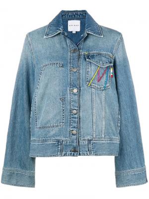 Джинсовая куртка с вышивкой Mira Mikati. Цвет: синий