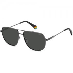 Солнцезащитные очки  PLD 6195/S/X KJ1 M9 KJ1/M9, черный, серебряный Polaroid. Цвет: черный