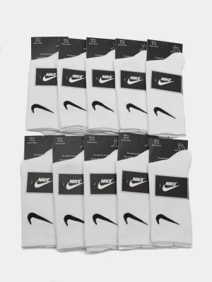 Комплект носков унисекс C1 белых 37-41, 10 пар Nike. Цвет: белый