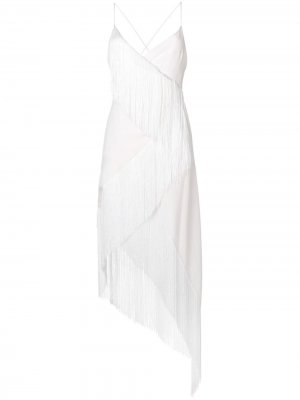 Asymmetric fringe embellished dress Givenchy. Цвет: белый