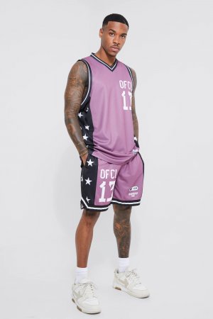 Баскетбольный жилет и короткий комплект mesh ofcl , сиреневый Boohoo