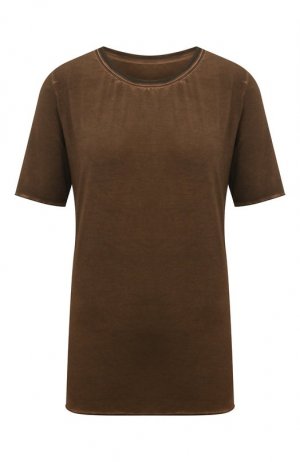 Хлопковая футболка Uma Wang. Цвет: коричневый
