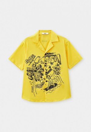 Рубашка MSGM Kids. Цвет: желтый