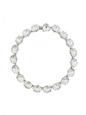 Ожерелье с кристаллами Tory Burch. Цвет: серебристый