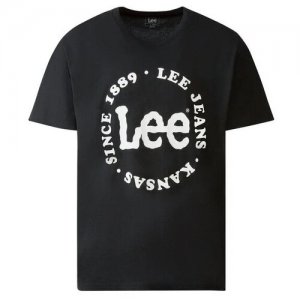 Мужская футболка с логотипом, черная Lee. Цвет: черный
