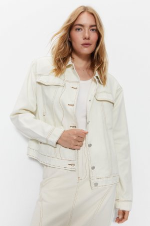 Джинсовая куртка со вставками , белый Warehouse
