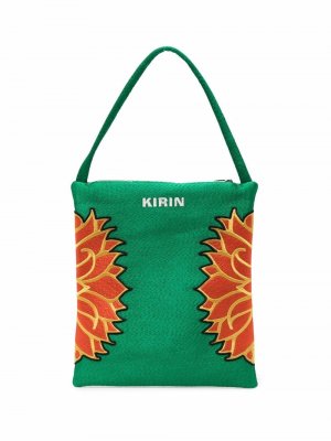 Маленькая сумка-тоут с вышивкой Kirin. Цвет: зеленый