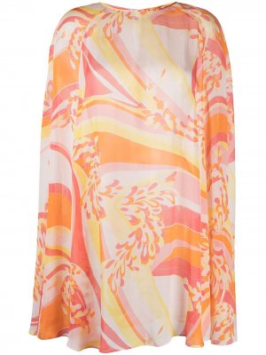Пляжная накидка с абстрактным принтом Emilio Pucci. Цвет: оранжевый