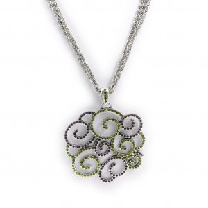 [G8319] - Фиолетово-зеленое дизайнерское ожерелье Сисси NOA