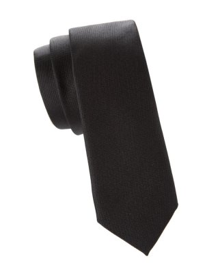 Шелковый жаккардовый галстук с логотипом , черный Givenchy