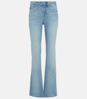 Расклешенные джинсы с вышивкой Ag Jeans, синий Jeans