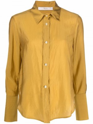 Рубашка на пуговицах Tela. Цвет: желтый