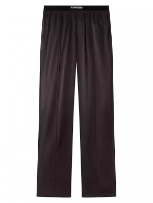 Пижамные брюки из смесового шелка , цвет dark brown Tom Ford