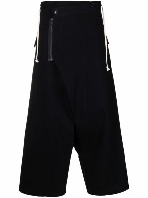 Укороченные брюки широкого кроя Yohji Yamamoto. Цвет: черный
