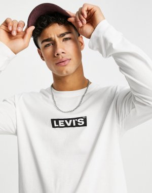 Лонгслив белого цвета с прямоугольным логотипом Levis-Белый Levi's