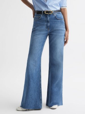 Широкие джинсы со средней посадкой Calla , средний синий Reiss