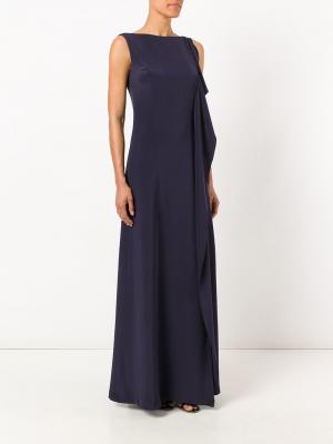 Вечернее платье с драпировкой Pascal Millet. Цвет: синий